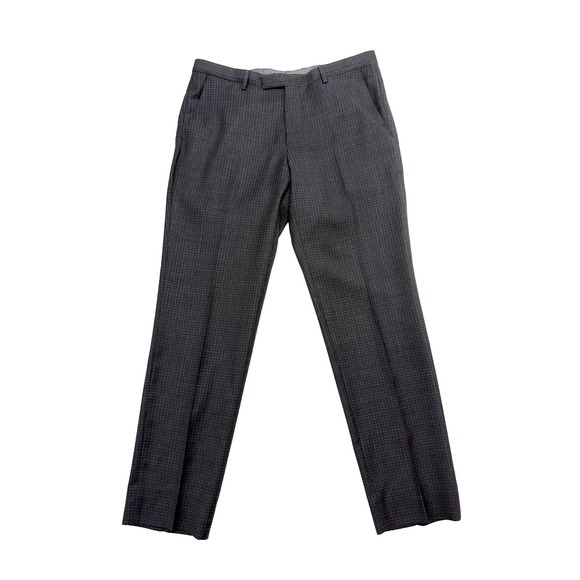 Boss Other - Hugo Boss 34x30 Leenon1 Charcoal‎ Black Micro Check Dress Suit Pants Trousers